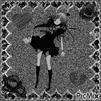 Black White Anime - GIF animado grátis
