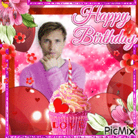 happy birthday red /pink William Moseley, Animated GIF