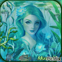 Porträt einer Meerjungfrau - GIF animé gratuit