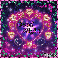 Heart/Good Night animuotas GIF