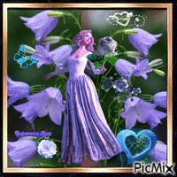 Floare albastra - GIF animé gratuit