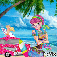 Tecna's Summer Vacation animerad GIF