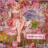 Hello spring 🌹 elizamio - GIF animé gratuit