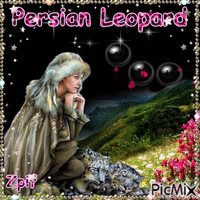 persian leopard GIF animé