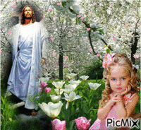 jesus  and girl - Gratis animeret GIF