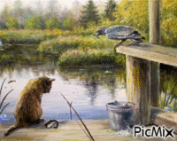 A la pêche animovaný GIF