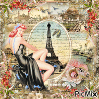 Amor de París - Vintage - GIF animé gratuit