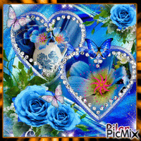 Rosas azules. - GIF animado grátis