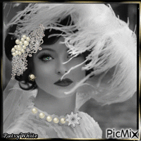 Lady Black & White - GIF animasi gratis