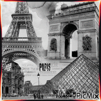 Paris en noir et blanc - Darmowy animowany GIF
