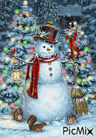 Christmas Snowman - Free animated GIF