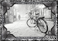 Vélo sous la neige - Animovaný GIF zadarmo