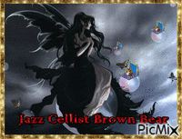 Jazz Cellist Brown Bear - Gratis geanimeerde GIF