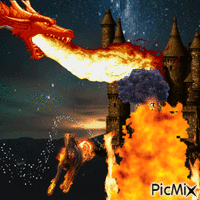 Zerstörung des Drachen - 免费动画 GIF