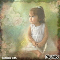 Portrait fillette par BBM geanimeerde GIF