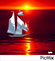 Voilier en mer - Free animated GIF