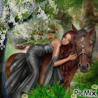 🐎 Santana et 🐴son cheval 🐴 Bayard 🐎 animerad GIF