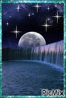 lua com estrelas - Бесплатни анимирани ГИФ