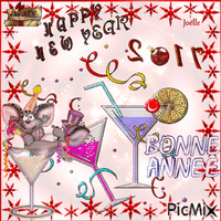 Happy new year _ Bonne année 动画 GIF