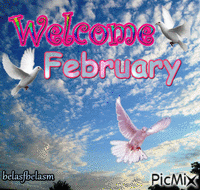 Bem-vindo fevereiro animēts GIF