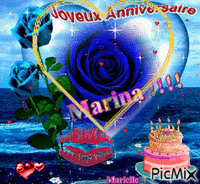Joyeux Anniversaire Marina - GIF animado grátis