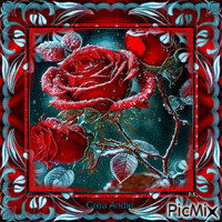 Art numérique - Roses rouges - Free animated GIF