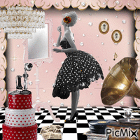 polka dot dress - GIF animé gratuit