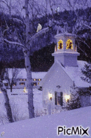 Church in Winter - Gratis geanimeerde GIF