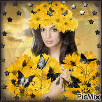 Жёлтые цветы - Darmowy animowany GIF