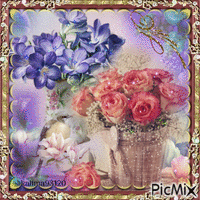 bouquet printanier - Besplatni animirani GIF