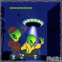 Die Außerirdischen kommen - GIF animé gratuit