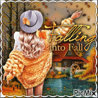 Autumn Woman in a Hat-RM-09-22-23 - GIF animate gratis