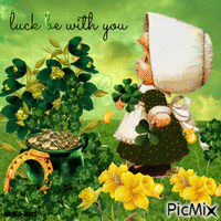 St.Patrick's-girl-luck GIF animado