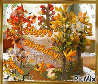 Fall Birthday Cake 2 κινούμενο GIF