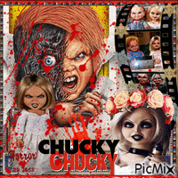 Chucky und seine  Braut - Gratis animeret GIF
