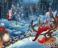 Santa and Rudolph - GIF animé gratuit