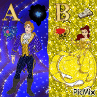 Beauty and the Beast Belle and Prince Adam animovaný GIF
