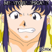 Misato Jumpscare! GIF animado