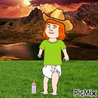 Western redhead baby girl animovaný GIF