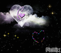 Door de wolken verschijnt jou hart. - Free animated GIF