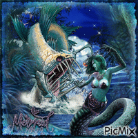 The Mermaid  & The Sea Dragon - Nemokamas animacinis gif
