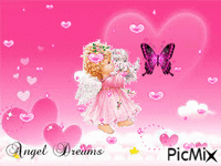 Angel With Butterfly - GIF เคลื่อนไหวฟรี