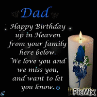Happy Birthday in Heaven Dad animovaný GIF