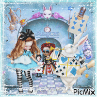 Alice in Wonderland dolls - GIF animé gratuit