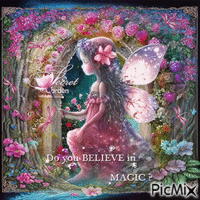 Fairy girl children garden - GIF animé gratuit