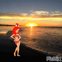Pebbles and sunset κινούμενο GIF