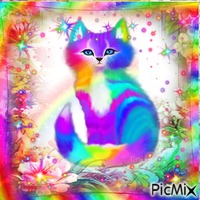 cat and rainbow contest - png gratuito