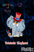 Patriotic Elephant animasyonlu GIF