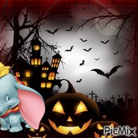 Éléphant d'halloween - Gratis animerad GIF