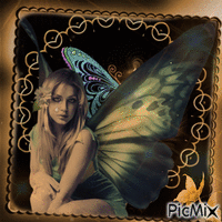 Chica mariposa animovaný GIF